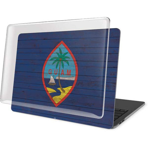Guam Flag Dark Wood MacBook Pro 13in (2020) Case plus Skin
